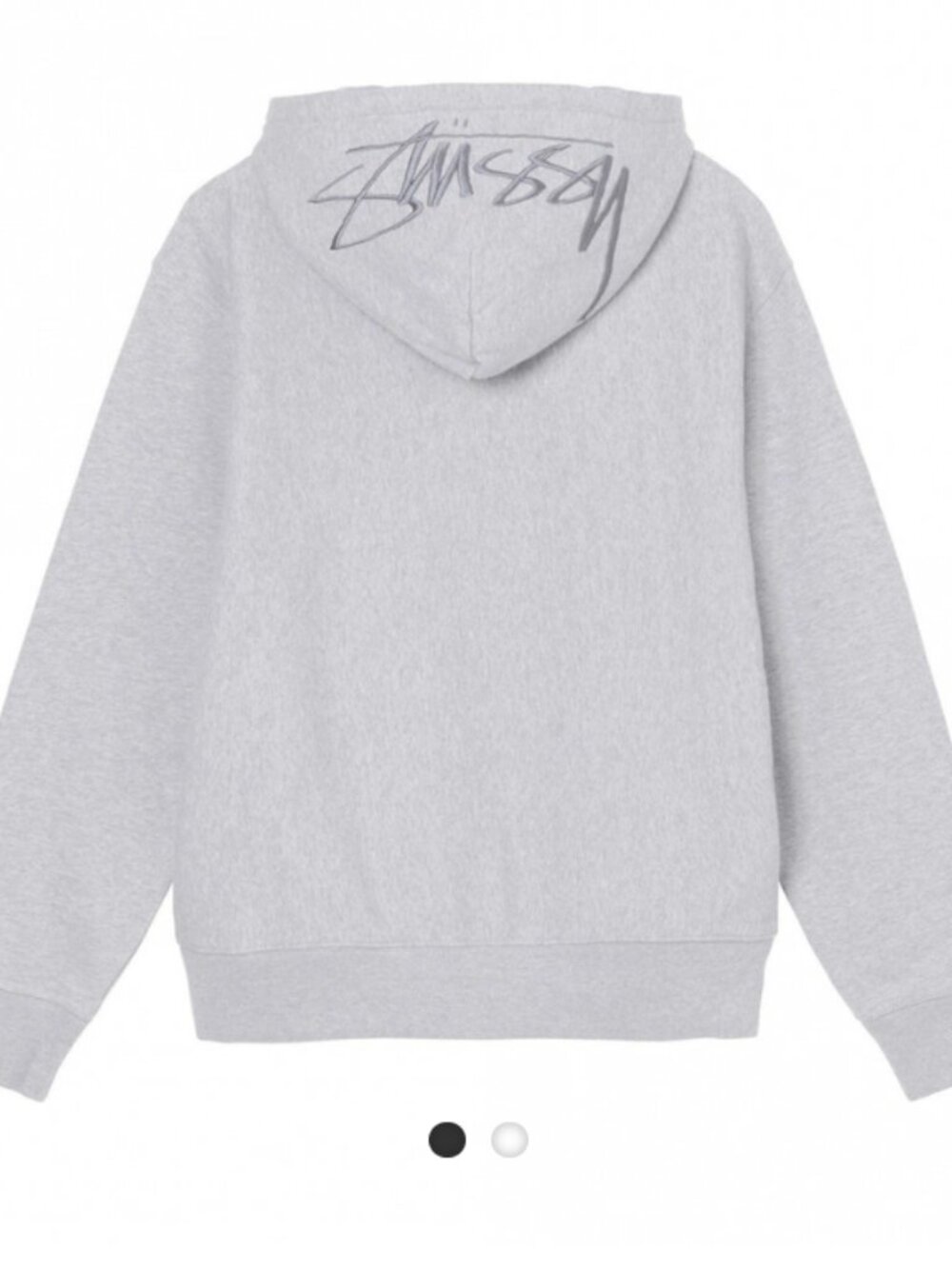 Stussy Back Hood Embroidered Hoodie | Ash Heather | Size M | Unisex | Streetwear